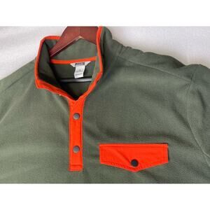 Duluth Trading Co Jacket Mens XL Olive Blaze Orange Fleece Pullover Snap Hunting